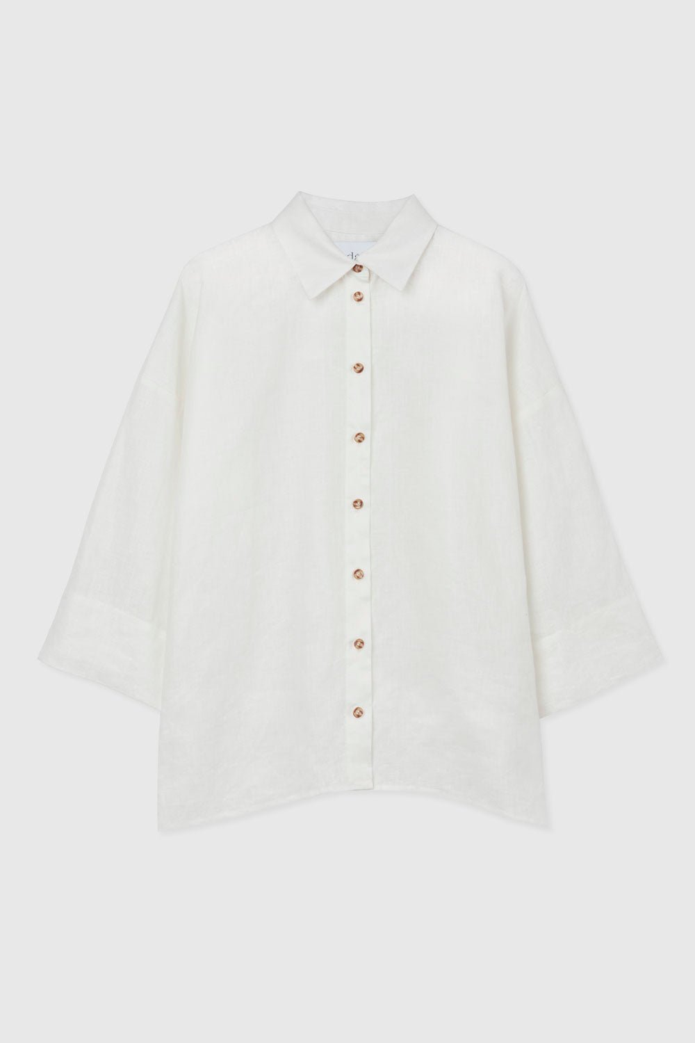 Linen Oversized Shirt - dāl the label-White