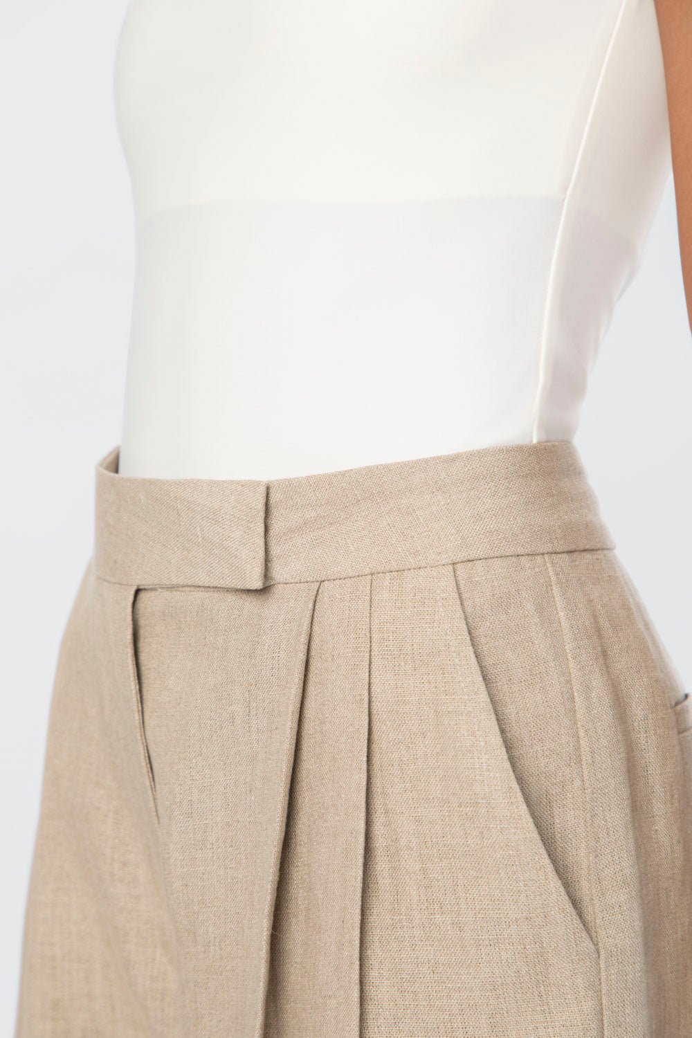 Linen Wide Leg Pants - dāl the label-Natural