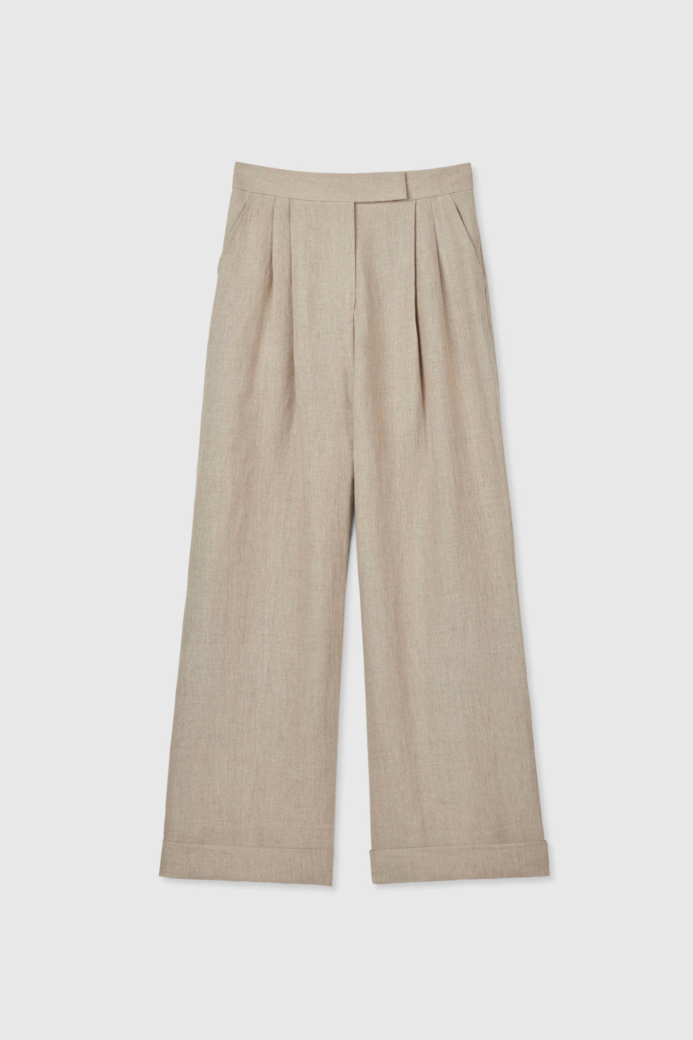 Linen Wide Leg Pants - dāl the label-Natural