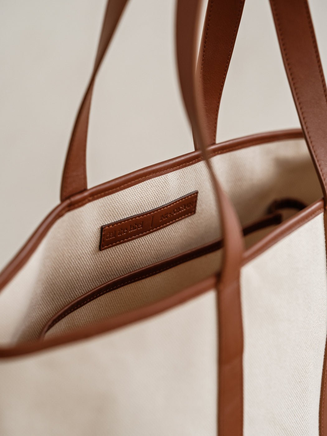 Structured Tote Bag - dāl the label-Tan