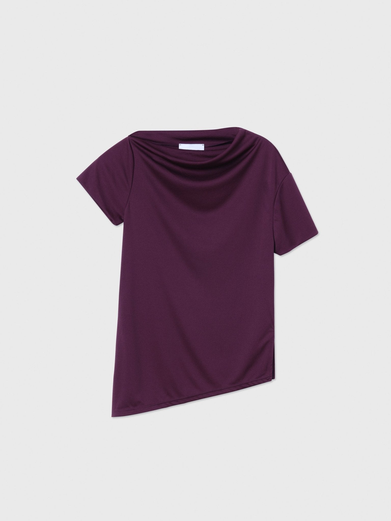 Asymmetrical Short Sleeve Top - dāl the label - Raisin