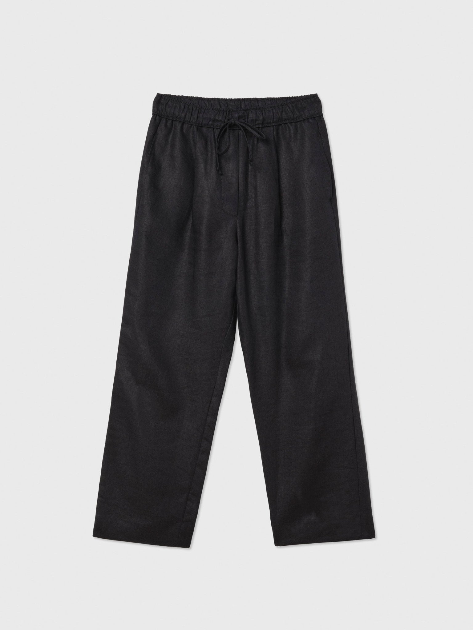 Essential Drawstring Linen Pants - dāl the label - Black