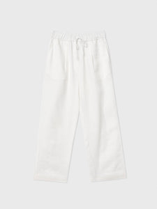 Essential Drawstring Linen Pants - dāl the label - White