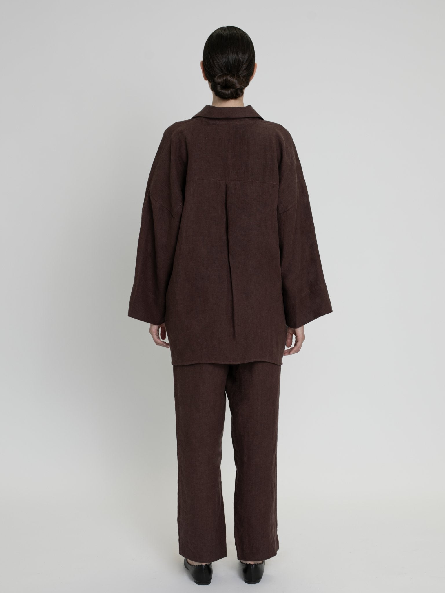 Essential Linen Oversized Shirt - dāl the label - Chocolate