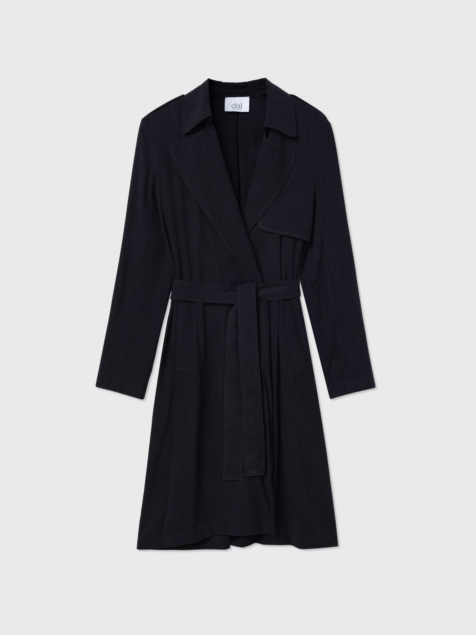 Flowy Lapel Trench Coat - dāl the label - Black