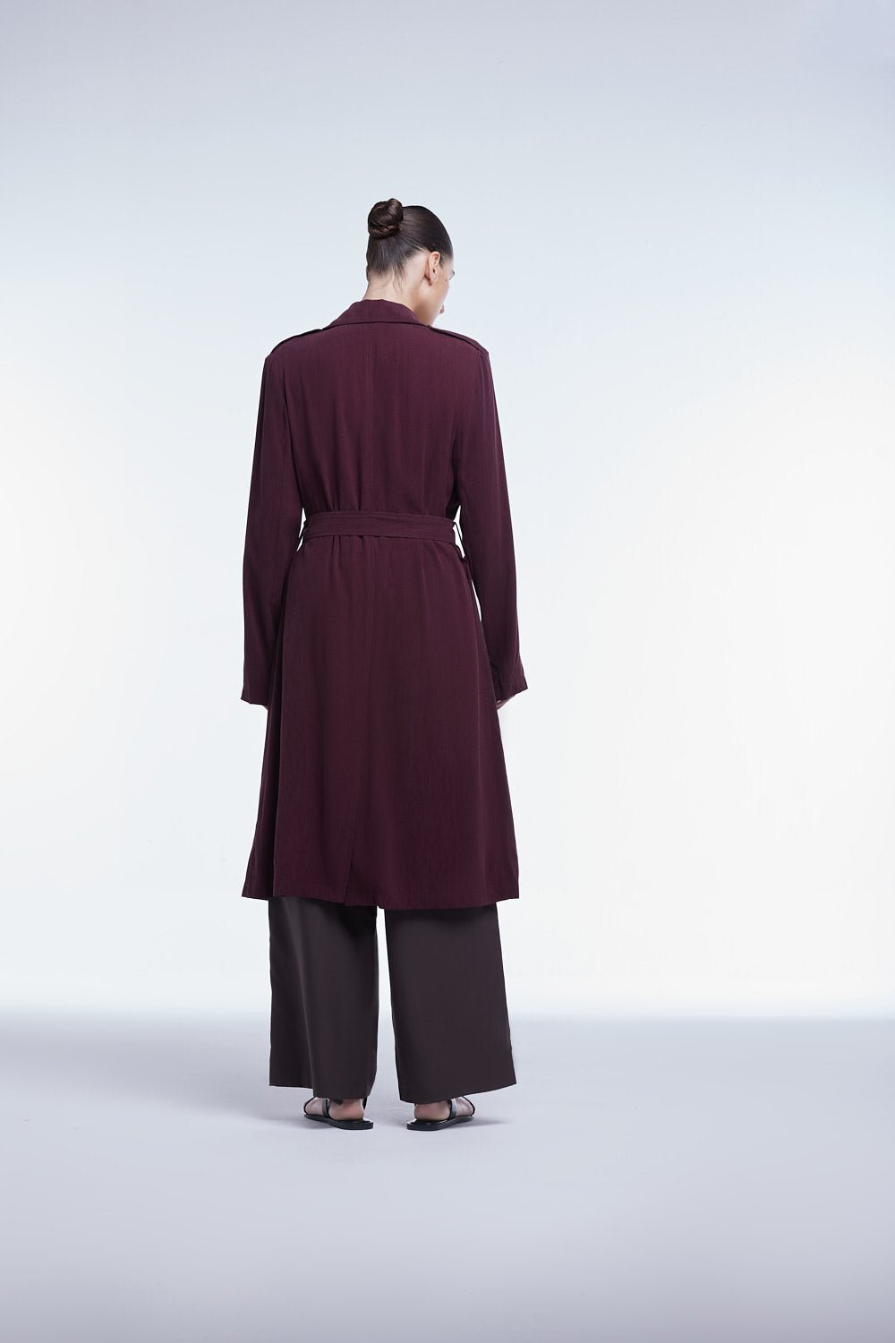 Flowy Lapel Trench Coat - dāl the label - Mulberry