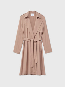 Flowy Lapel Trench Coat - dāl the label - Toffee