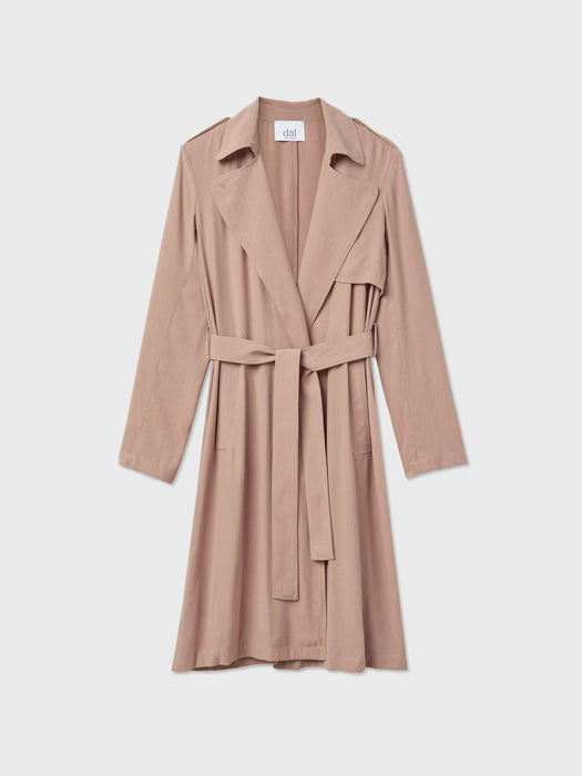 Flowy Lapel Trench Coat - dāl the label - Toffee