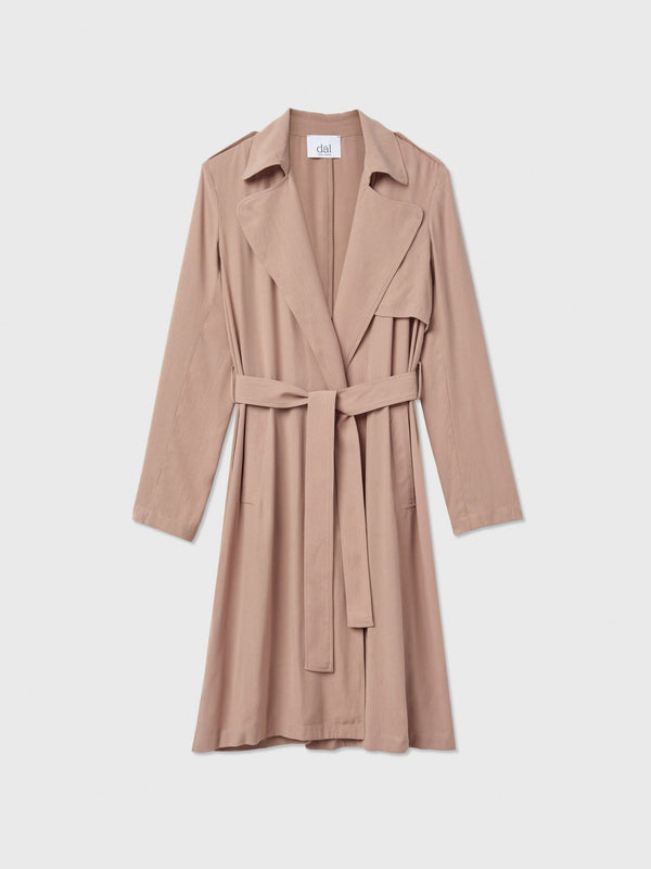 Flowy Lapel Trench Coat - dāl the label - Toffee