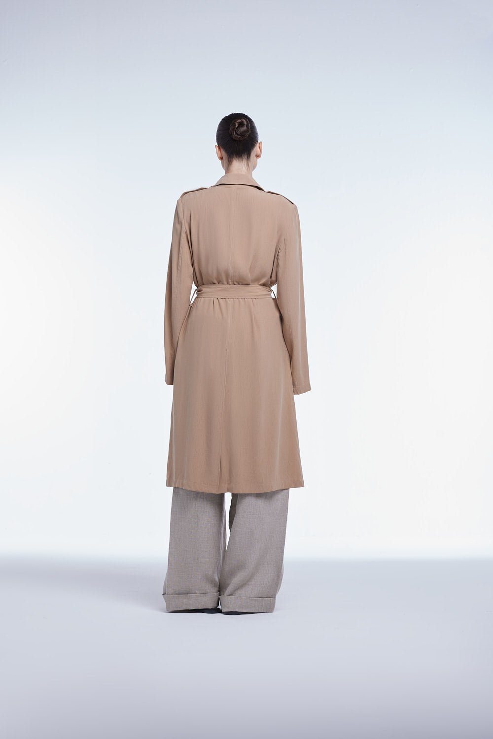 Flowy Lapel Trench Coat - dāl the label - Toffee