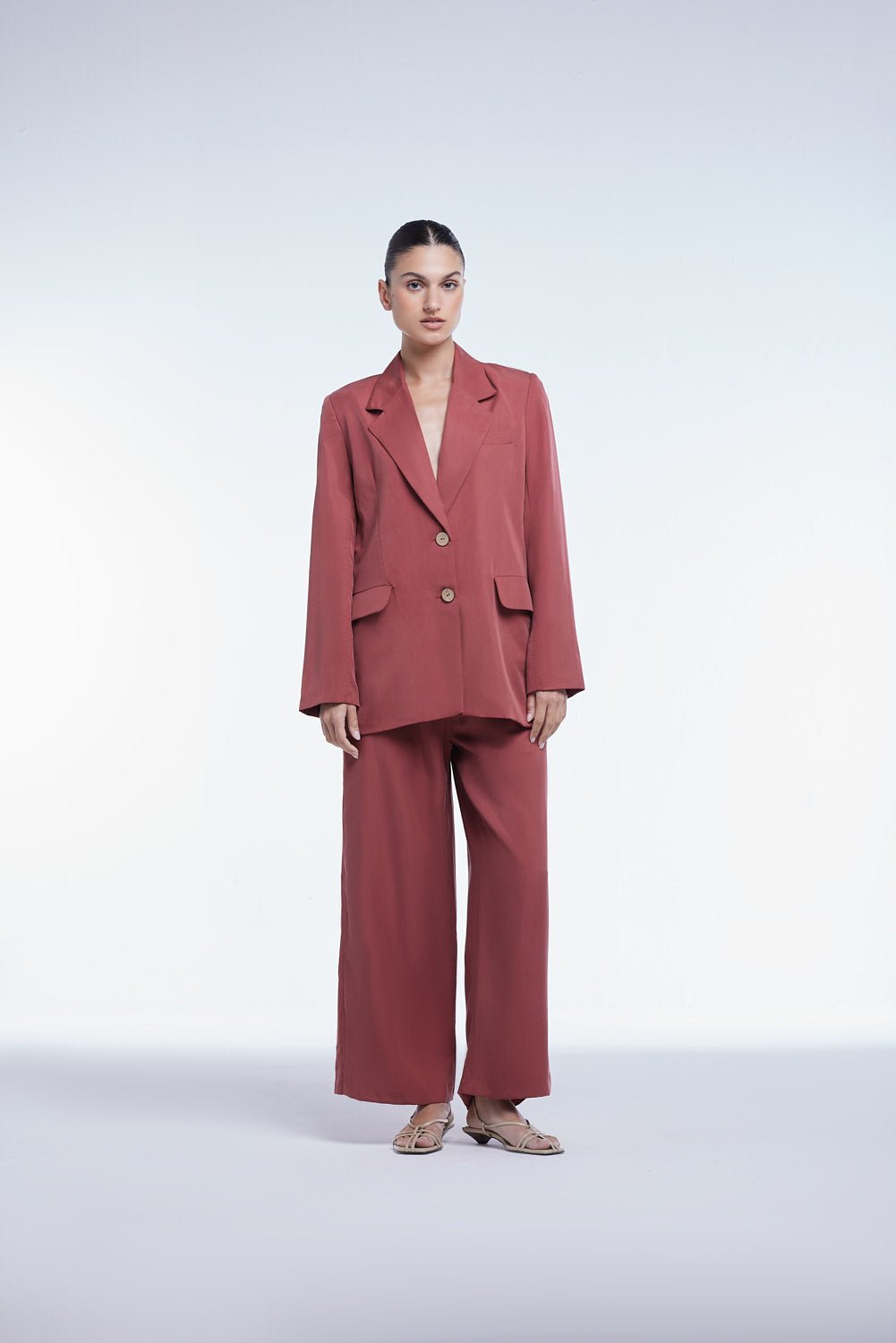 Relaxed Single Breasted Blazer - dāl the label - Mulberry