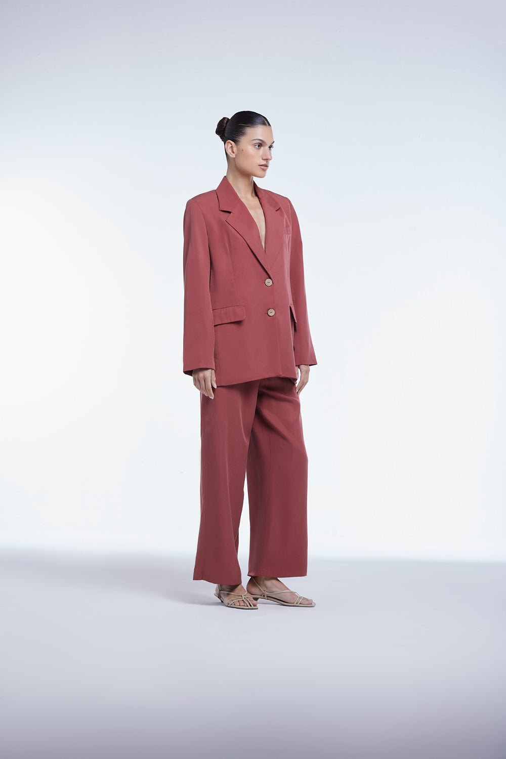 Relaxed Single Breasted Blazer - dāl the label - Mulberry