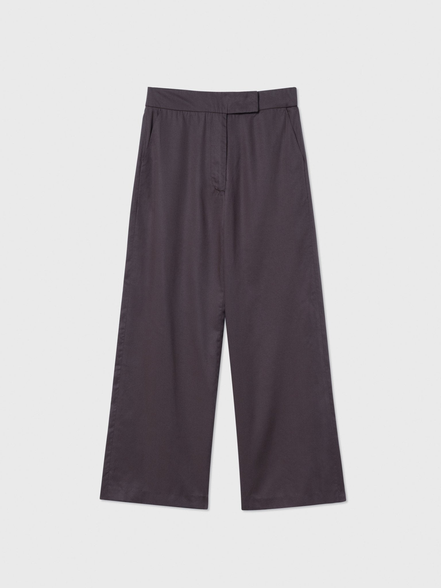 Relaxed Wide Leg Cropped Pants - dāl the label - Coffee Brown