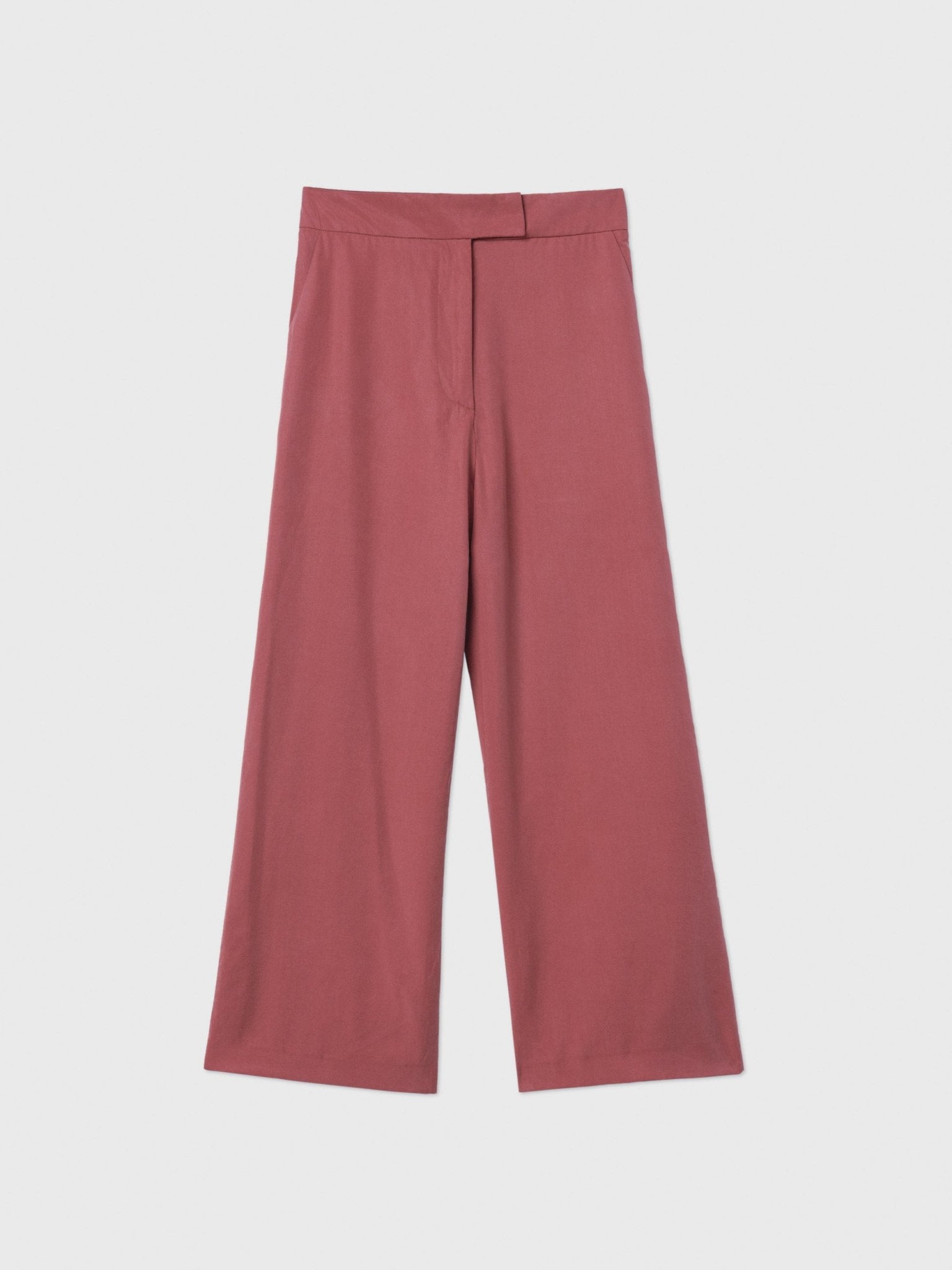 Relaxed Wide Leg Cropped Pants - dāl the label - Mulberry