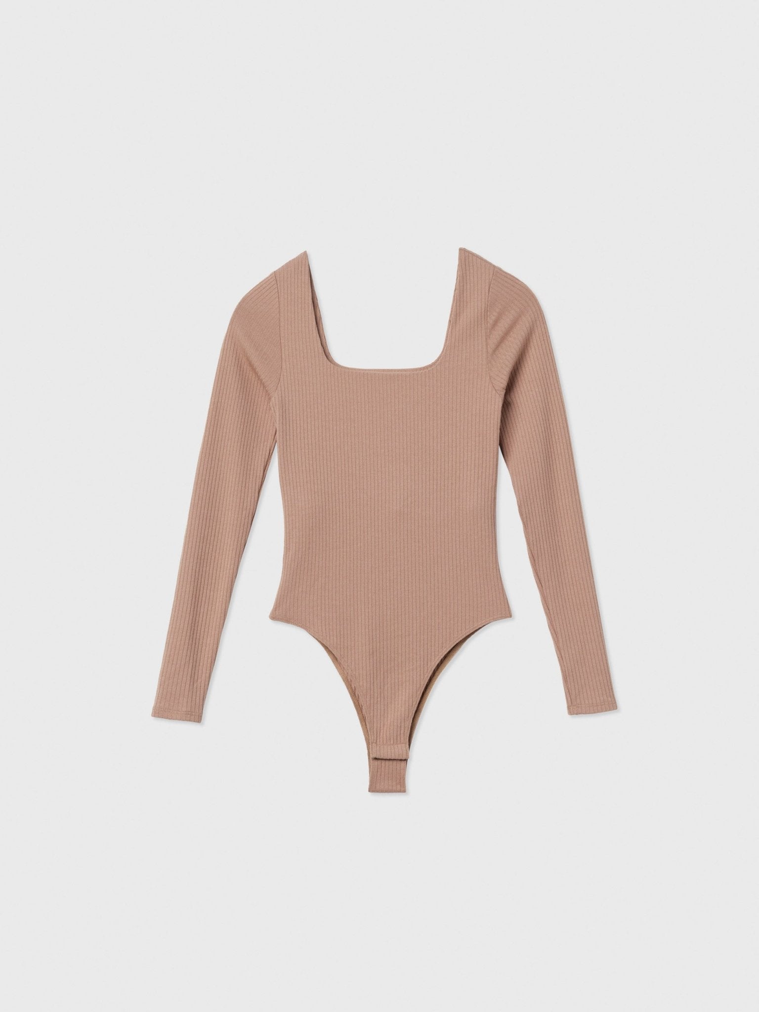 Ribbed Long Sleeve Bodysuit - dāl the label - Toffee