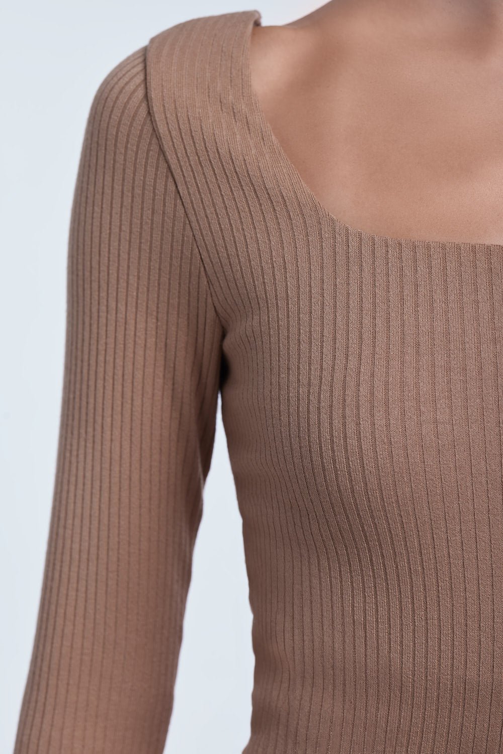 Ribbed Long Sleeve Bodysuit - dāl the label - Toffee