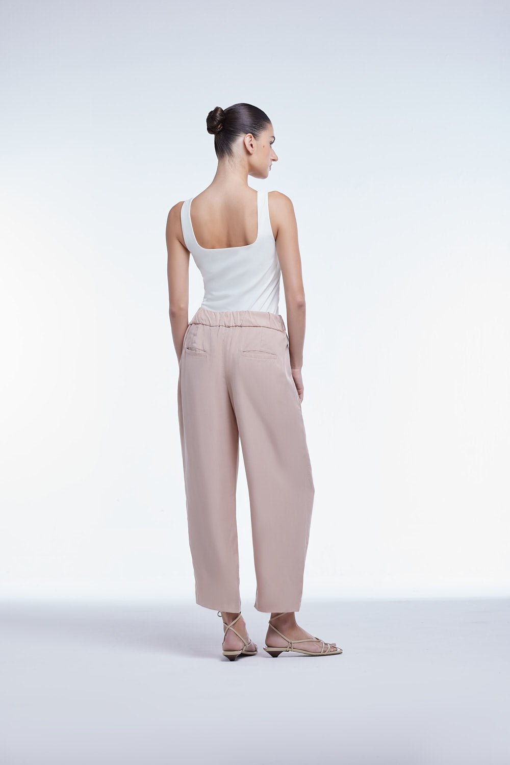 Tencel Mid - Rise Tapered Pants - dāl the label - Blush