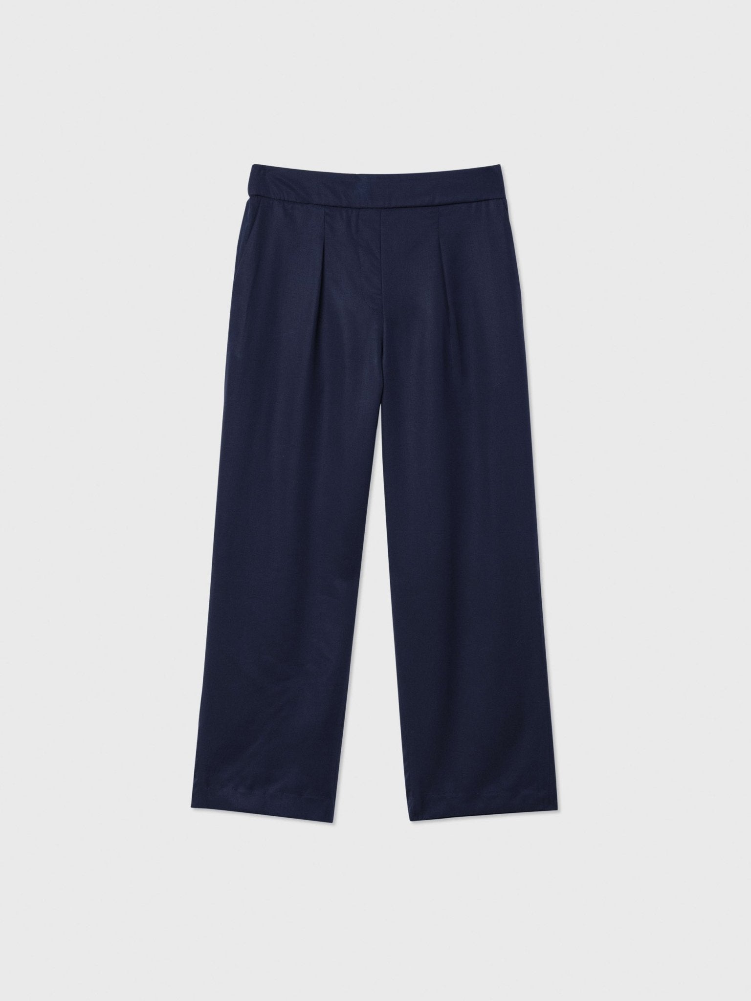 Tencel Mid - Rise Tapered Pants - dāl the label - Navy Blue