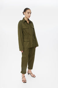 Canvas Cotton Utility Jacket - dāl the label-Olive