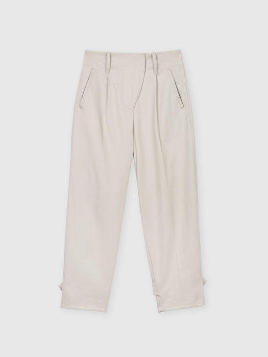 Canvas Cotton Utility Tapered Pants - dāl the label-Stone