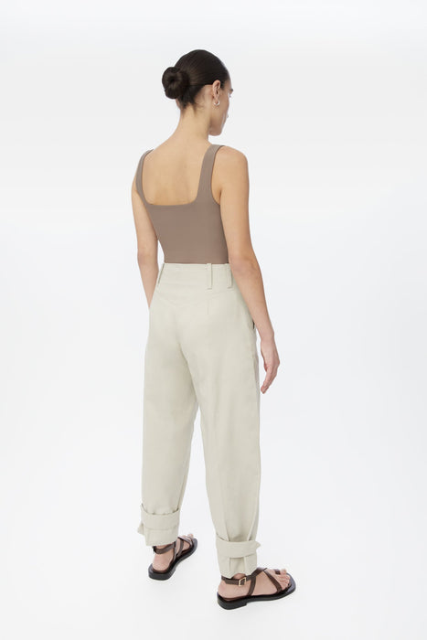 Canvas Cotton Utility Tapered Pants - dāl the label-Stone