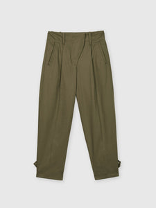 Canvas Cotton Utility Tapered Pants - dāl the label-Stone