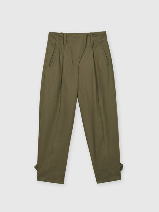 Canvas Cotton Utility Tapered Pants - dāl the label-Stone