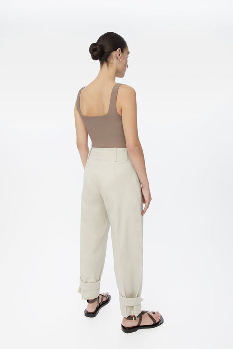 Canvas Cotton Utility Tapered Pants - dāl the label-Stone