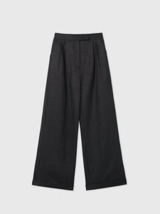Hemp Wide Leg Pants - dāl the label-Black