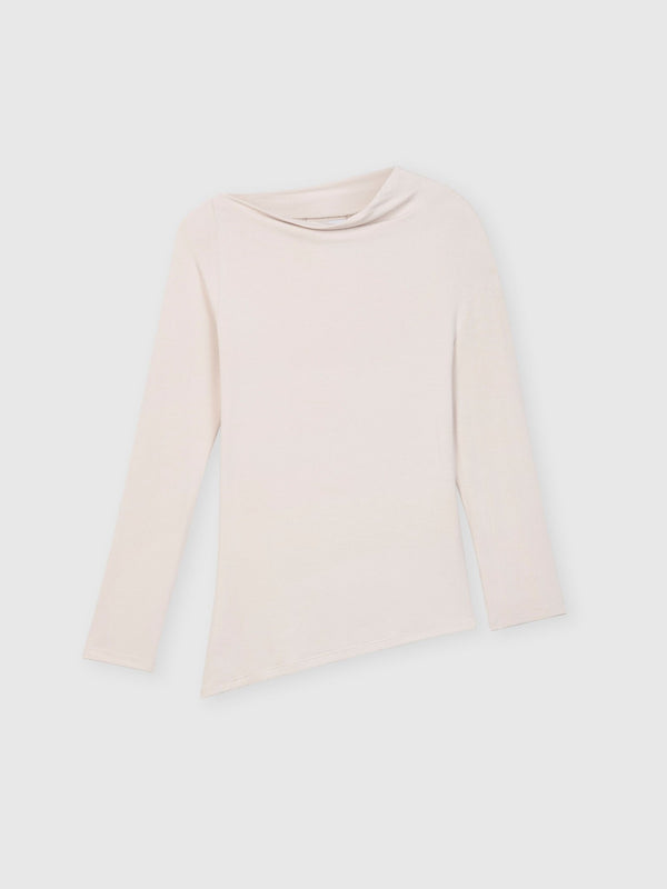 Modal Asymmetric Knit Top - dāl the label-Ivory