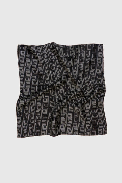 Monogram Printed Silk Scarf | dāl The Label Black / One Size