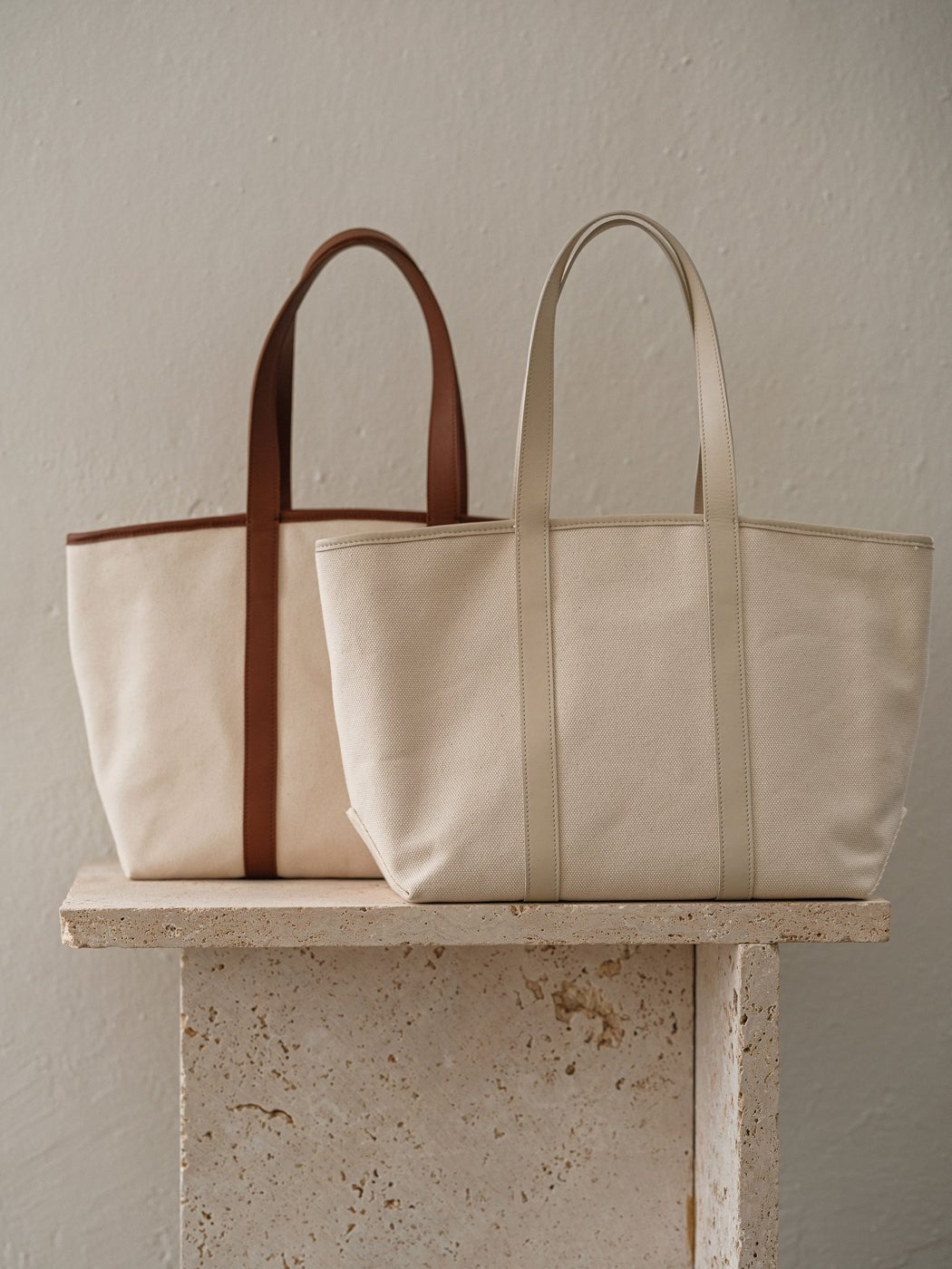 Structured Tote Bag - dāl the label-Cream