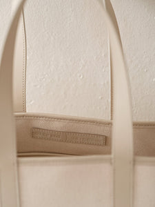 Structured Tote Bag - dāl the label-Cream