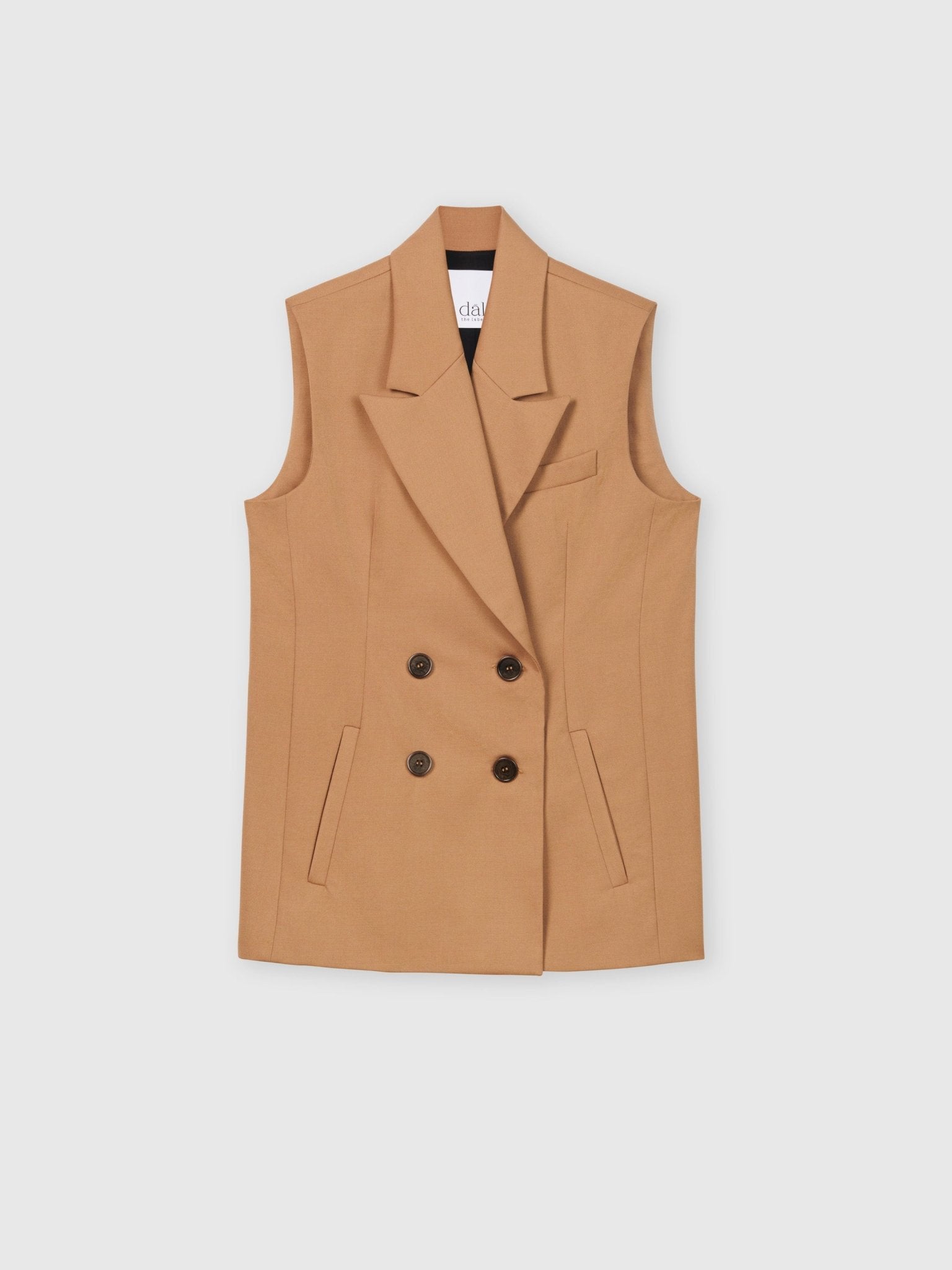 Wool Double-Breasted Vest - dāl the label-Toffee