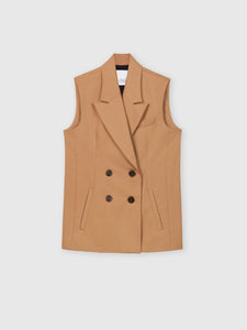 Wool Double-Breasted Vest - dāl the label-Toffee